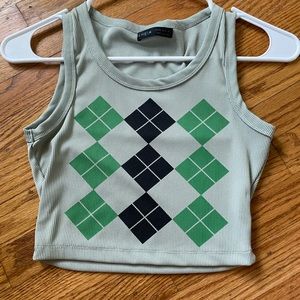 Aesthetic argyle top